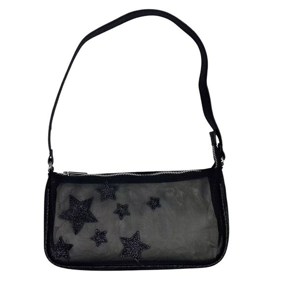 SkinnyDip London Handbags - SkinnyDip London Amber Mesh & Glitter Star Shoulder Bag - 10.4” x 6.10" x 4.72"